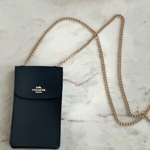 Coach purse, phone crossbody, black